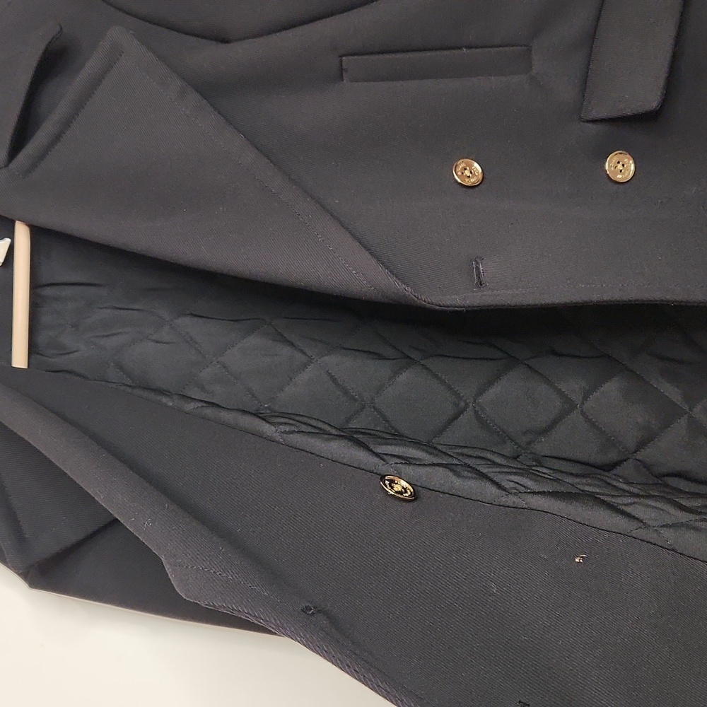 Michael Kors Black Wool Blend Quilted Peacoat Gold Military‎ Buttons size xs - Picture 5 of 8